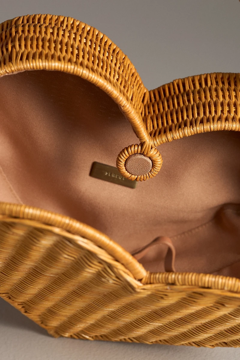 Serpui Pulsating Heart Wicker Shoulder Bag