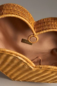 Serpui Pulsating Heart Wicker Shoulder Bag