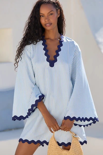 Flat White Striped Rickrack Tunic