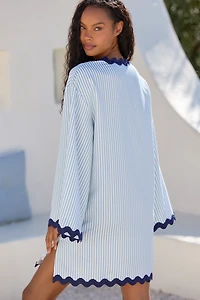 Flat White Striped Rickrack Tunic
