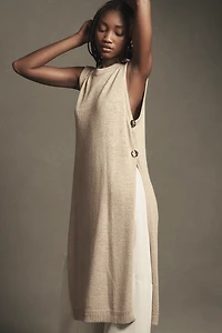 Flat White Side-Button Sweater Tank Tunic