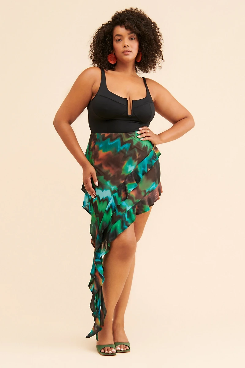 AFRM Harra Ruffled Skirt