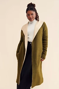 Theo & Spence Two Tone Hooded Cardigan