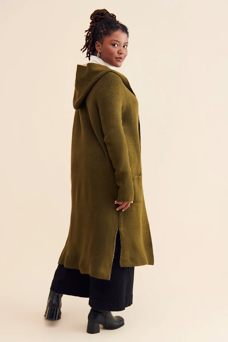 Theo & Spence Two Tone Hooded Cardigan