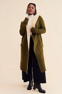 Theo & Spence Two Tone Hooded Cardigan