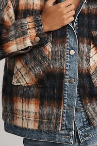 Pilcro Plaid Denim Mix Jacket