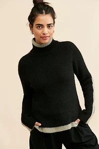 Theo & Spence 3 Tone Turtleneck Sweater