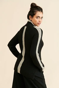 Theo & Spence 3 Tone Turtleneck Sweater