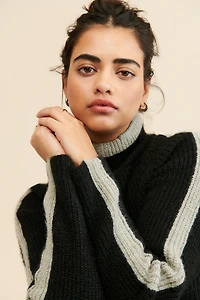 Theo & Spence 3 Tone Turtleneck Sweater