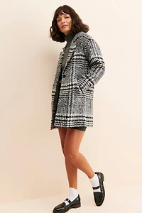 Greylin Brushed Houndstooth Overcoat