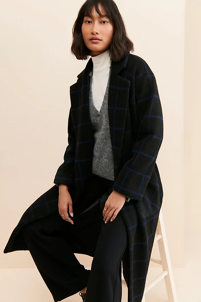 Hutch Oversized Windowpane Printed Overcoat