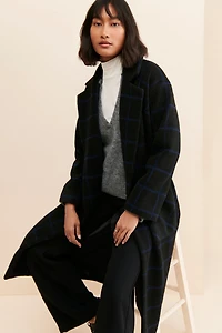 Hutch Oversized Windowpane Printed Overcoat