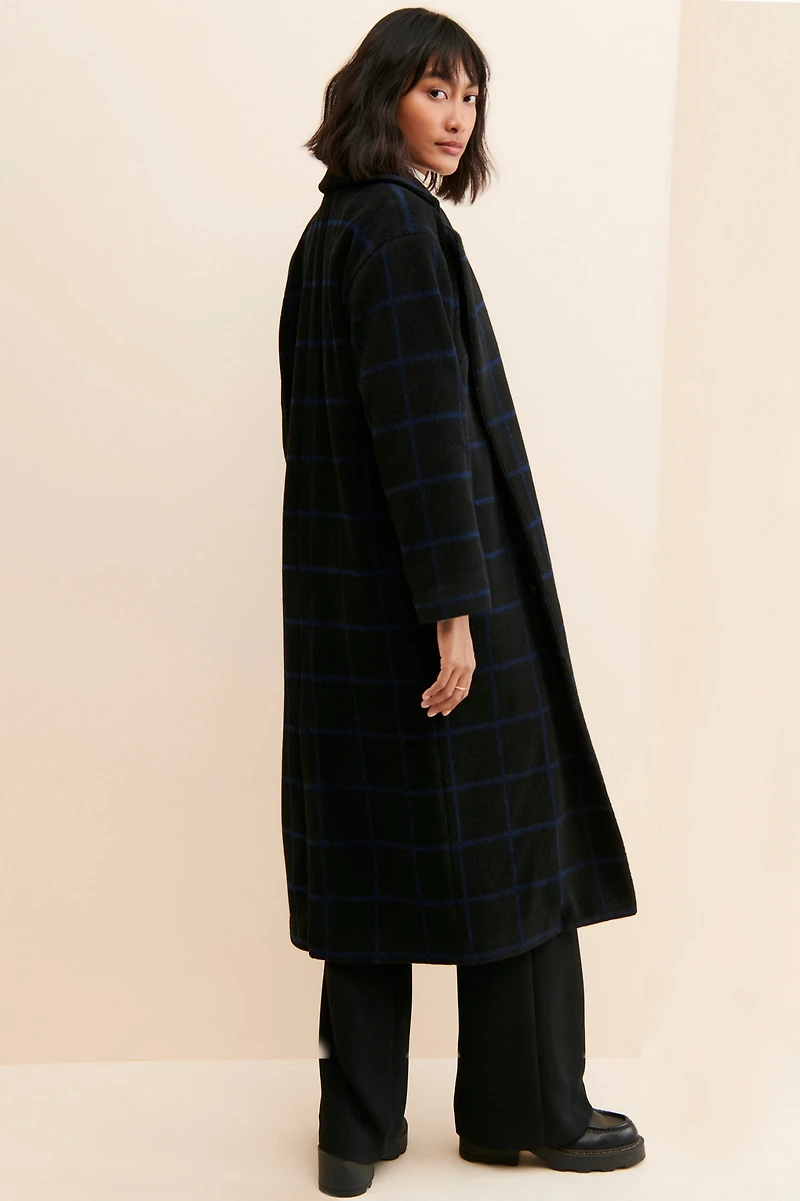Hutch Oversized Windowpane Printed Overcoat