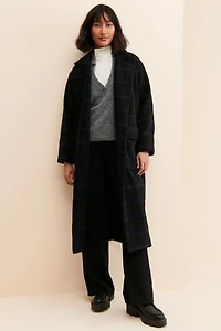 Hutch Oversized Windowpane Printed Overcoat