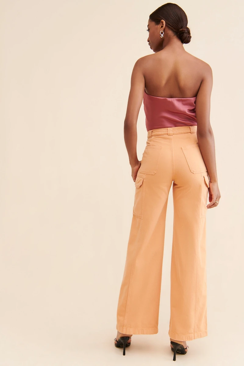 Hudson High-Rise Wide-Leg Cargo Jeans
