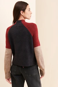 Vigoss Colorblock Mock Neck Pullover