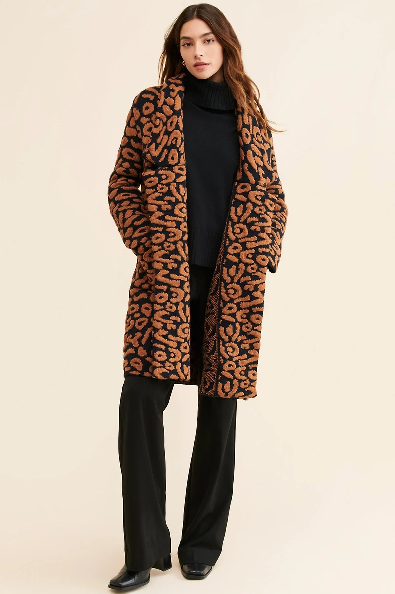 Ciebon Elara Animal Print Cardigan