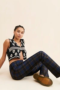 Good American Plaid High-Rise Pants