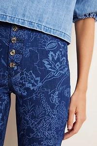 Pilcro Floral-Printed Straight Jeans