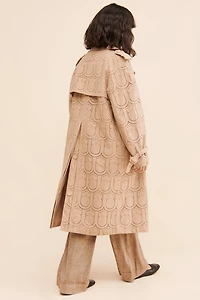 FARM Rio Pineapple Cotton Eyelet Trench Coat