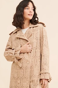 FARM Rio Pineapple Cotton Eyelet Trench Coat