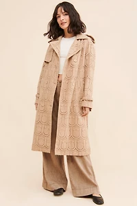 FARM Rio Pineapple Cotton Eyelet Trench Coat