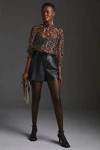 Daniel Rainn Leopard Sheer Blouse
