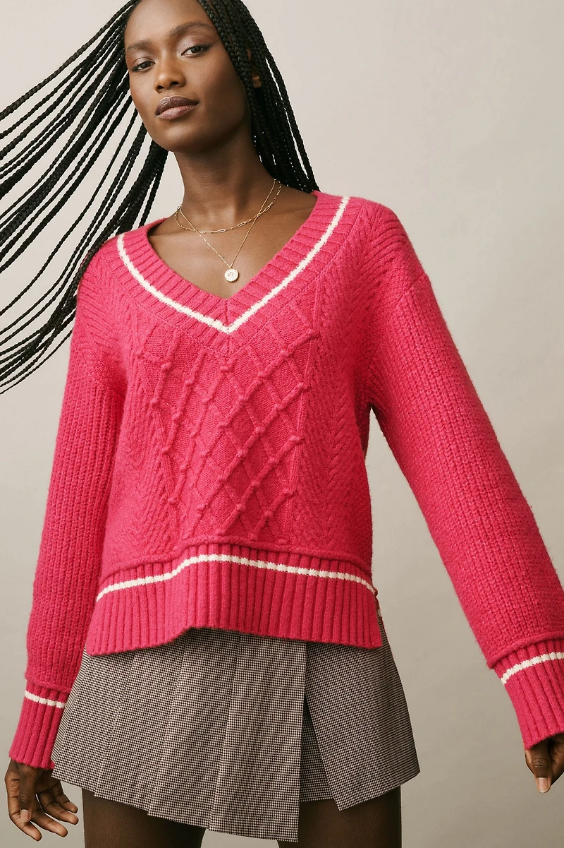 Maeve Tilly V-Neck Pullover Sweater