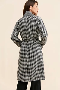 Bernardo Houndstooth Printed Overcoat