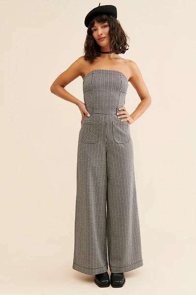 Maeve Houndstooth Knit Jumpsuit