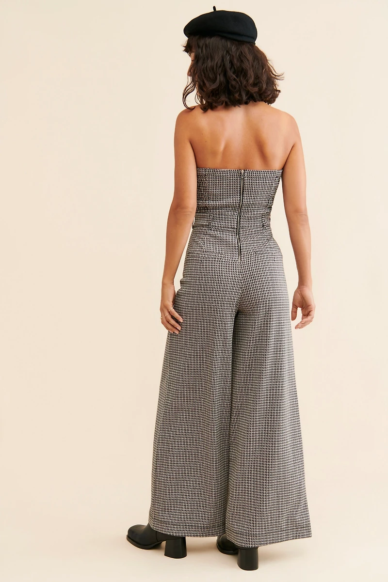 Maeve Houndstooth Knit Jumpsuit
