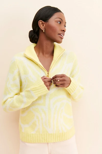 Little Lies Patterned Quarter Zip Pullover