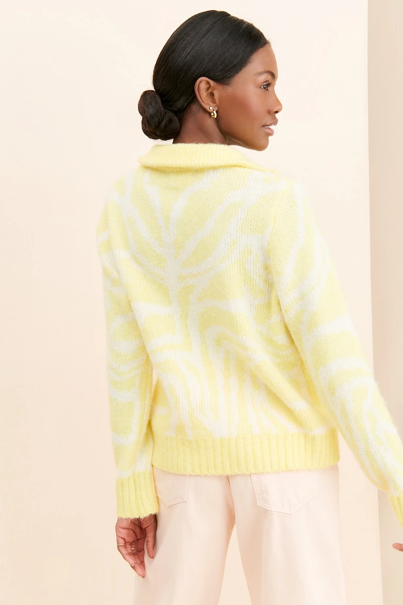 Little Lies Patterned Quarter Zip Pullover