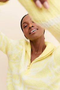 Little Lies Patterned Quarter Zip Pullover