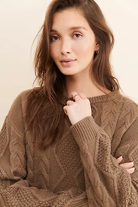Vigoss Crop Cable Knit Sweater