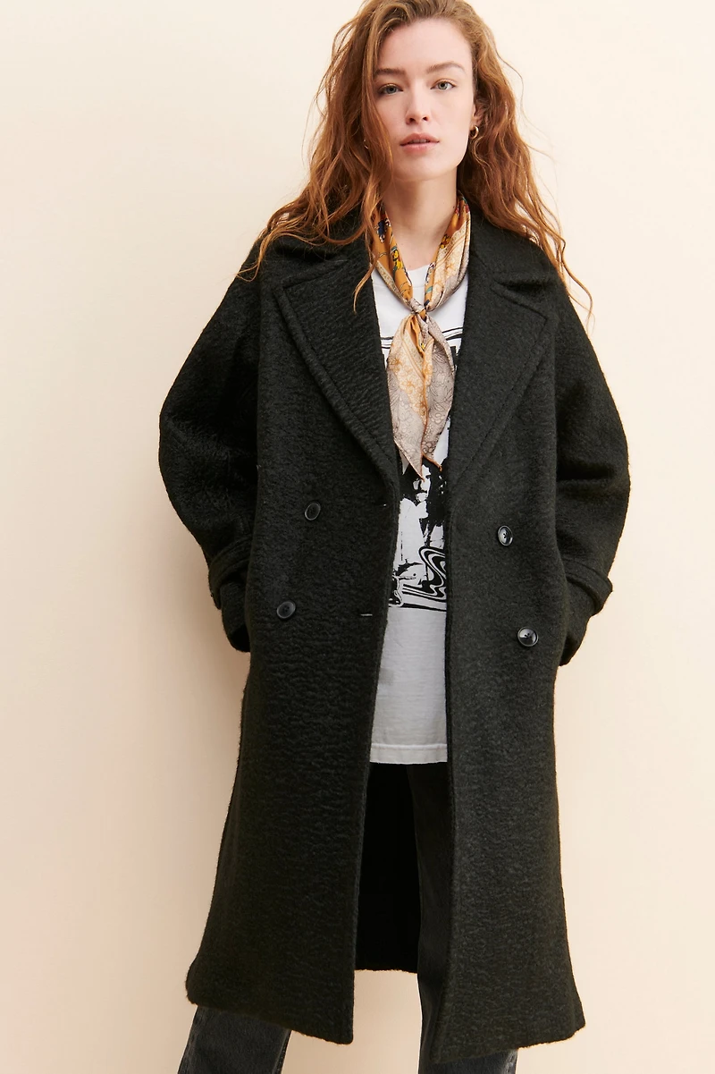 Bernardo Black Fuzzy Overcoat