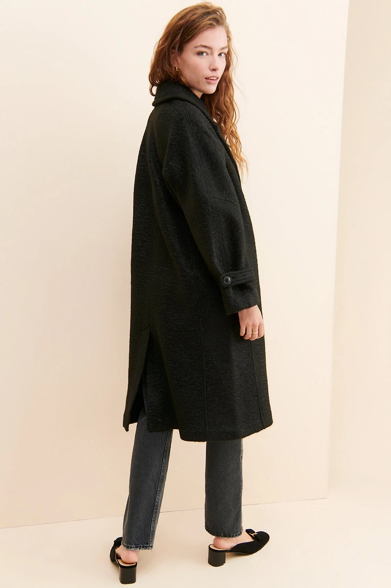 Bernardo Black Fuzzy Overcoat