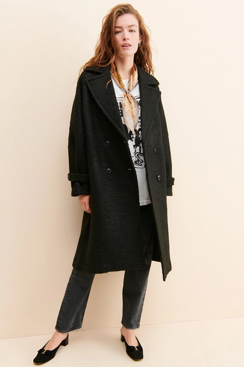 Bernardo Black Fuzzy Overcoat