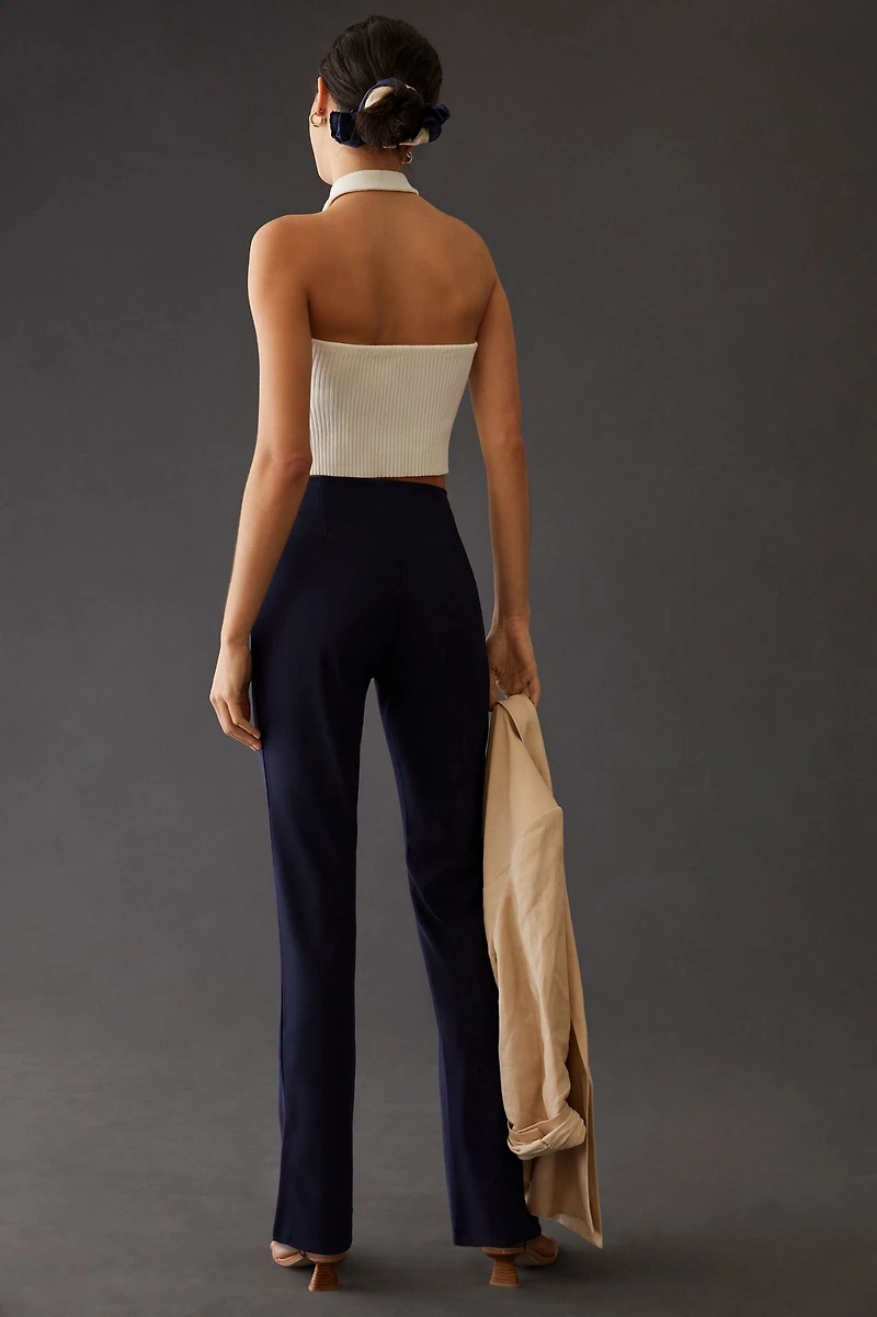 En Saison Mid-Rise Side-Slit Leggings