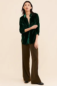 Pilcro Relaxed Velvet Buttondown Shirt