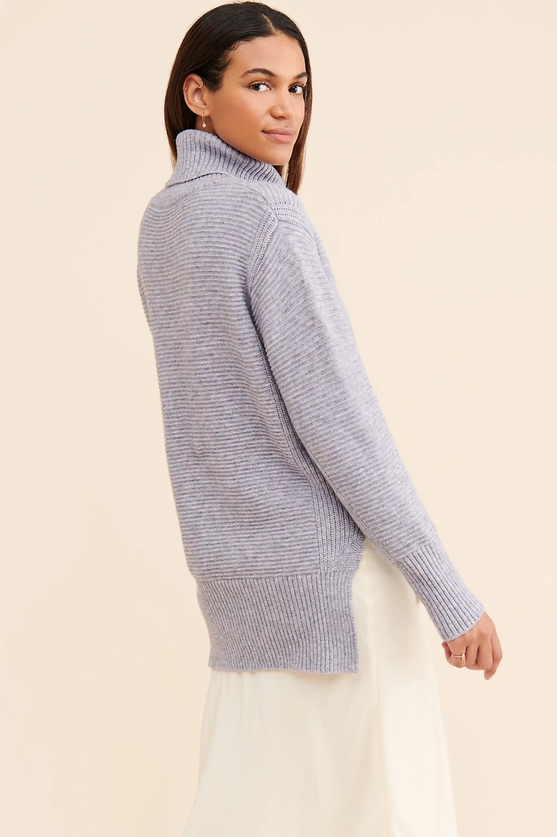 Theo & Spence Ribbed Cool Girl Turtleneck
