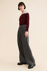 Pure Cashmere Two Toned Polo Sweater
