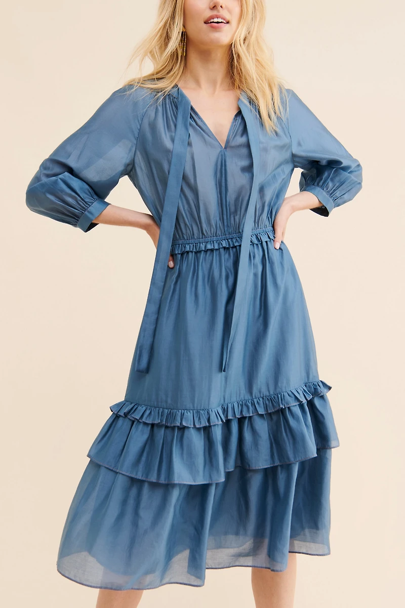 Current Air Ruffled Midi Dress