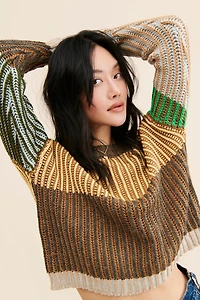 Moon River Colorblock Rib Pullover