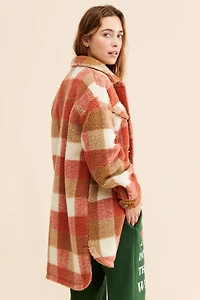 Vigoss Sherpa Plaid Shirt Jacket