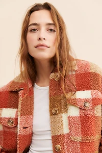 Vigoss Sherpa Plaid Shirt Jacket
