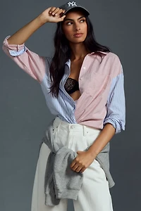 Maeve The Bennet Buttondown Shirt: Mixed Stripe Edition