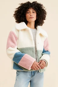 Vigoss Colorblock Fuzzy Jacket