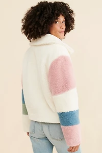 Vigoss Colorblock Fuzzy Jacket