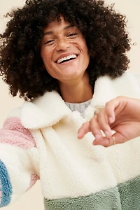 Vigoss Colorblock Fuzzy Jacket